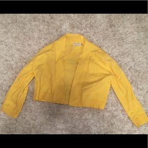 Calvin Klein Yellow Crop Cardigan